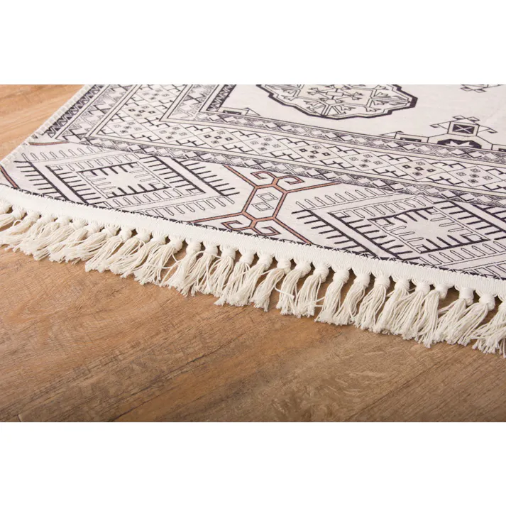 萩原 HAGIHARA トルクメン風プリントマット 45×75アイボリー 240623207 4955872811215【別送品】