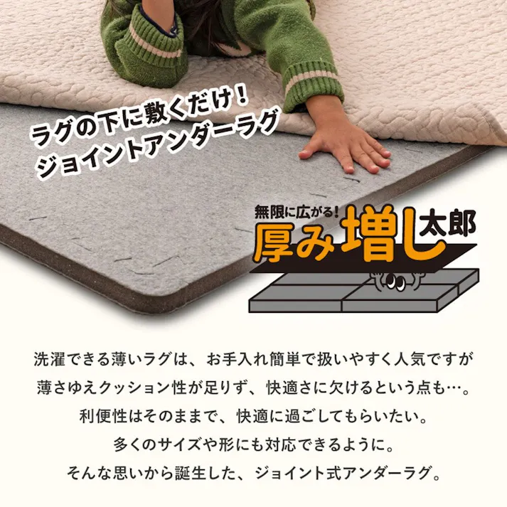 萩原 HAGIHARA ジョイントアンダーラグ アツマシ 4枚組61×61×2角パーツ付きだと 64×64 240633641 4955872948393【別送品】