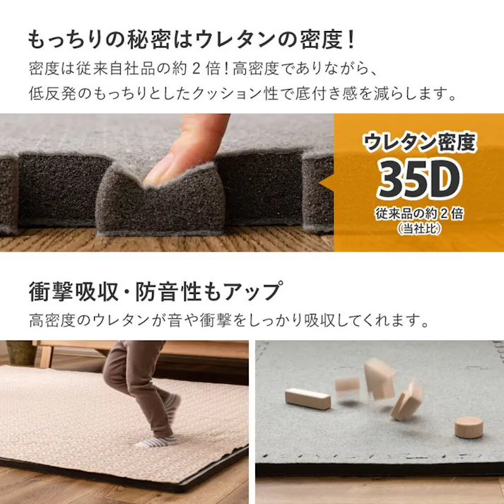 萩原 HAGIHARA ジョイントアンダーラグ アツマシ 4枚組61×61×2角パーツ付きだと 64×64 240633641 4955872948393【別送品】