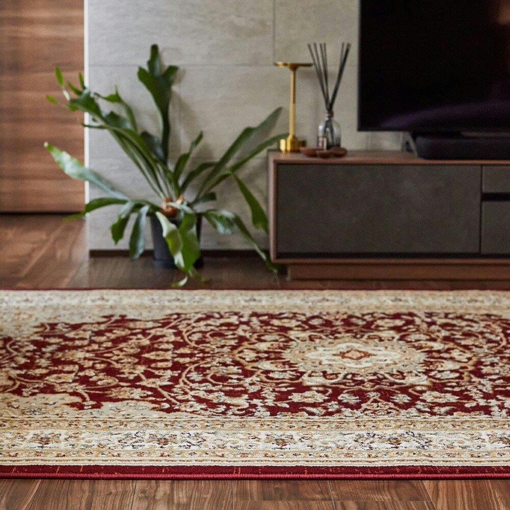 萩原 HAGIHARA エジプト製 メダリオン柄のウィルトン織ラグ