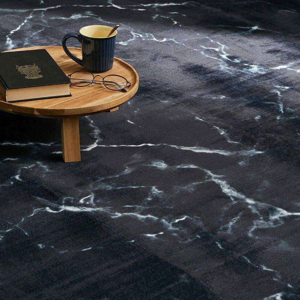 萩原 HAGIHARA 大理石柄のソフトフランネルラグ190×190グレー