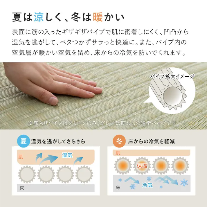 HAGIHARA 洗えるい草風カーペット 涼風(りょうふう) 本間10畳 グリーン 4955872859101 12201390【別送品】