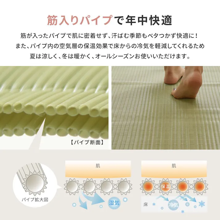 HAGIHARA 洗えるい草風カーペット 四条(しじょう) 本間4.5畳 グリーン 4955872804583 159059045【別送品】