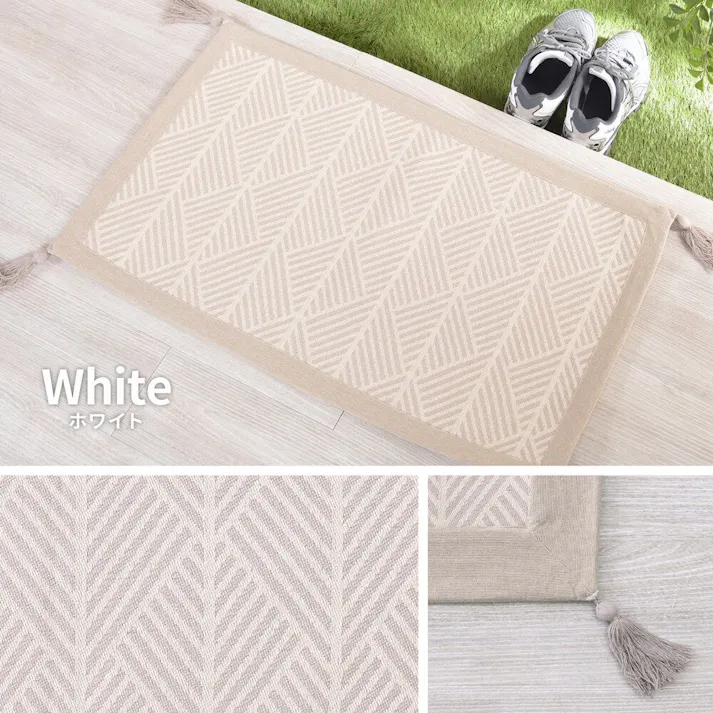 HAGIHARA インド綿のふっくら玄関マット クラック 50×80 ネイビー 4955872853932 270080641【別送品】