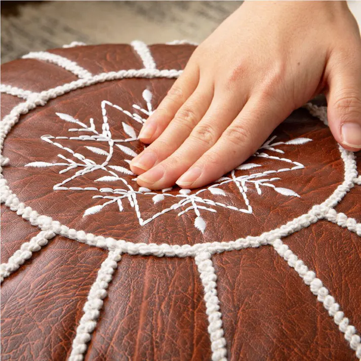 HAGIHARA 合皮のモロッカンプフ Mサイズ 40×40×20 ブラック スツール 4955872913803 270083900【別送品】