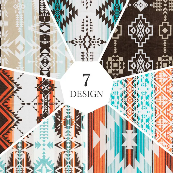 HAGIHARA 綿100%のタオルブランケット ネイティブ柄 100×178 レコバ アウトドア アウトドア小物 4955872930176 270092900【別送品】