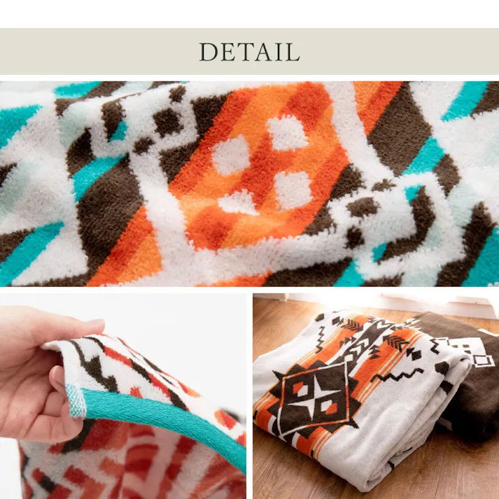 HAGIHARA 綿100%のタオルブランケット ネイティブ柄 100×178 レコバ アウトドア アウトドア小物 4955872930176 270092900【別送品】