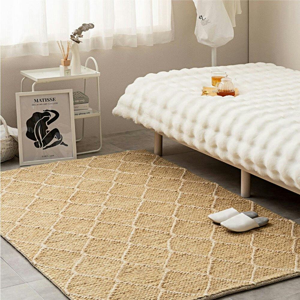 アスプルンド　ジュートラグ(送料¥2500） 上質ジュートラグ[リップル] ジュート＆ブラックコットン / GR03