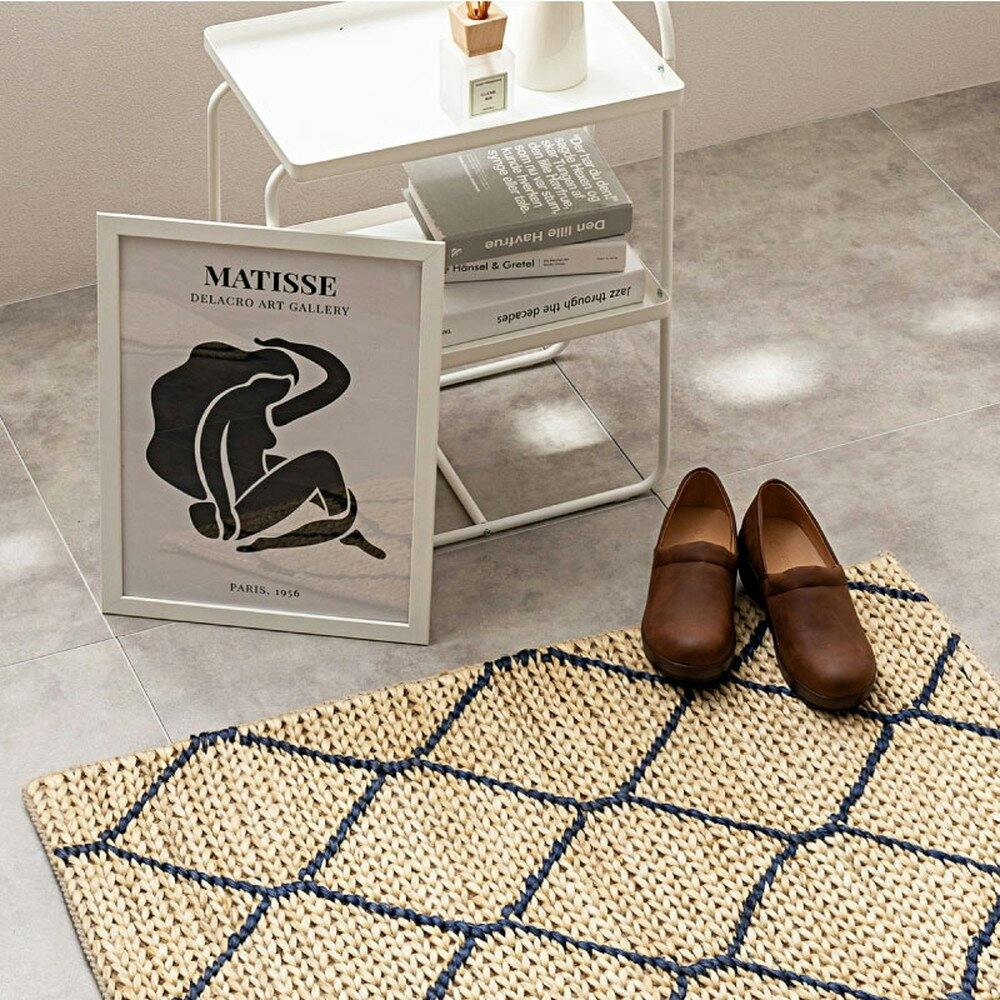 アスプルンド　ジュートラグ(送料¥2500） 上質ジュートラグ[リップル] ジュート＆ブラックコットン / GR03