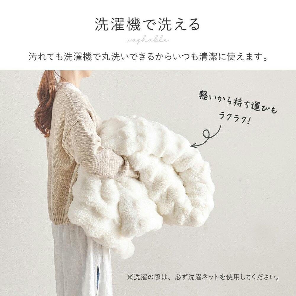 ひまわりこたつ布団単品直径約190cm 円形 グレー 洗えるラビットファー