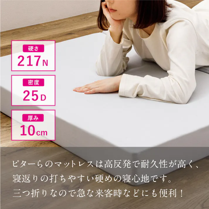 HAGIHARA ピターら 10cm高反発マットレス セミダブル 117×197×10 4955872958095 マットレス 高反発 270609201【別送品】