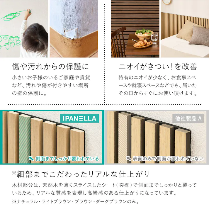 HAGIHARA 吸音パネル イパネッラ 6枚入り 29.5×80×2.1 ブラウン 4955872964010 騒音対策 防音対策 簡単アレンジ 壁 270611002【別送品】