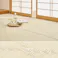 水拭きできる い草風カーペット 裏貼り モンド 江戸間6帖 アイボリー 水洗いOK 和モダン 耐久性 HAGIHARA 81969160【別送品】