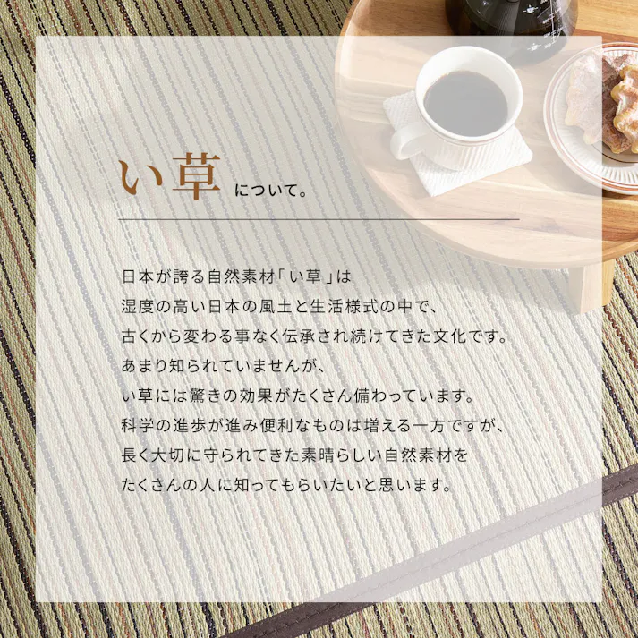 い草カーペット 裏貼り 涼み 江戸間6帖 ブラウン 消臭 調湿 抗菌 HAGIHARA 81970960【別送品】
