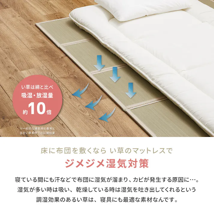折り畳める 畳マットレス 貴船 クイーン 消臭調湿 滑り止め クッション性 HAGIHARA 159067913【別送品】