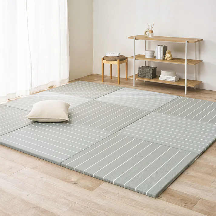 い草風置き畳 コトリナ 約82×82×2.5cm グレー 水拭き可能 滑り止め クッション性 HAGIHARA 160901501【別送品】