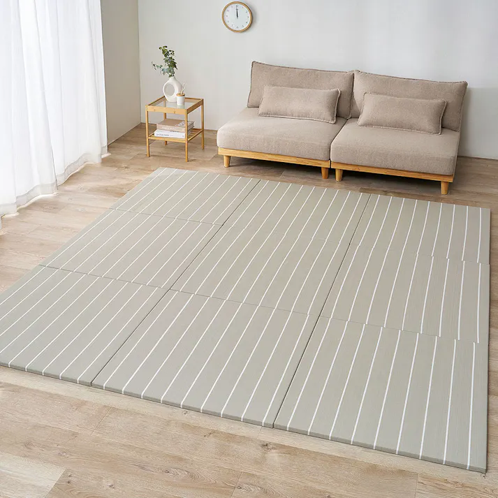 い草風置き畳 コトリナ 約82×82×2.5cm ライトグレー 水拭き可能 滑り止め クッション性 HAGIHARA 160901503【別送品】
