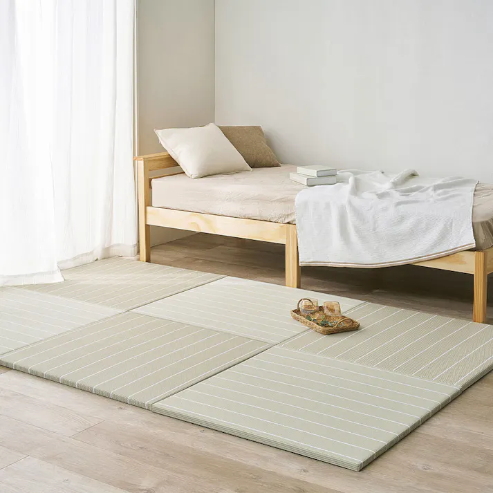 い草風置き畳 コトリナ 6枚組 約82×82×2.5cm ベージュ 水拭き可能 滑り止め クッション性 HAGIHARA 160901510【別送品】