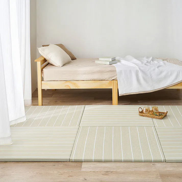 い草風置き畳 コトリナ 6枚組 約82×82×2.5cm ベージュ 水拭き可能 滑り止め クッション性 HAGIHARA 160901510【別送品】