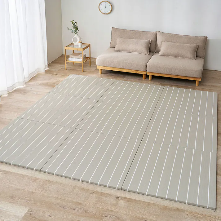 い草風置き畳 コトリナ 6枚組 約82×82×2.5cm ライトグレー 水拭き可能 滑り止め クッション性 HAGIHARA 160901513【別送品】
