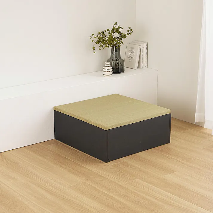 タタミ座 ブラック 約65×65×24cm+紗彩 ナチュラル 約65×65cm 1枚セット 収納付小上がり 和空間 大容量 HAGIHARA 160901900【別送品】