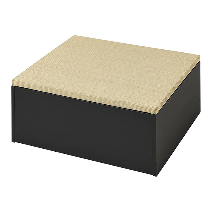 タタミ座 ブラック 約65×65×24cm+紗彩 ナチュラル 約65×65cm 1枚セット 収納付小上がり 和空間 大容量 HAGIHARA 160901900【別送品】