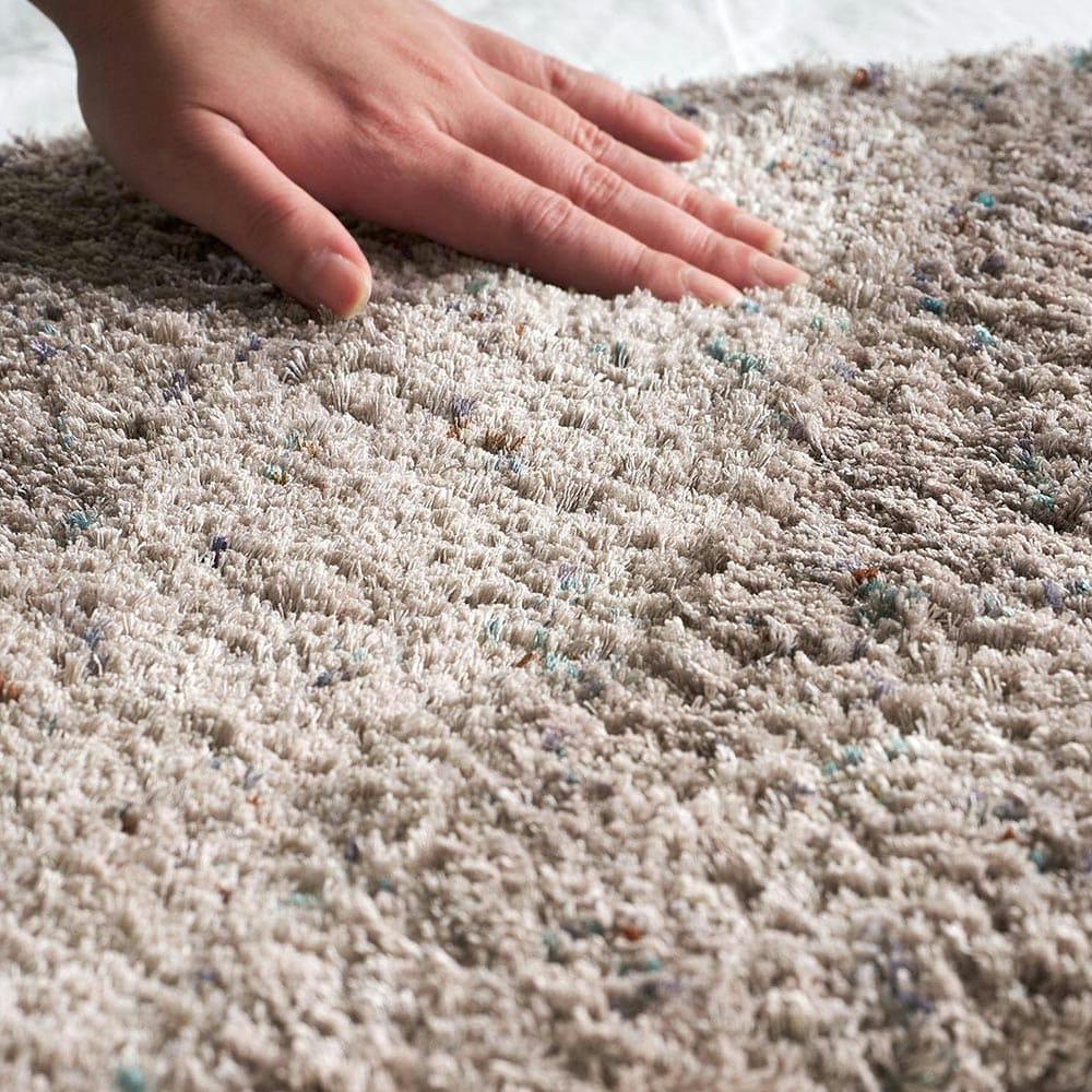 ミックスシャギーラグ Liva リーヴァ 約140×200cm グレージュ 高密度