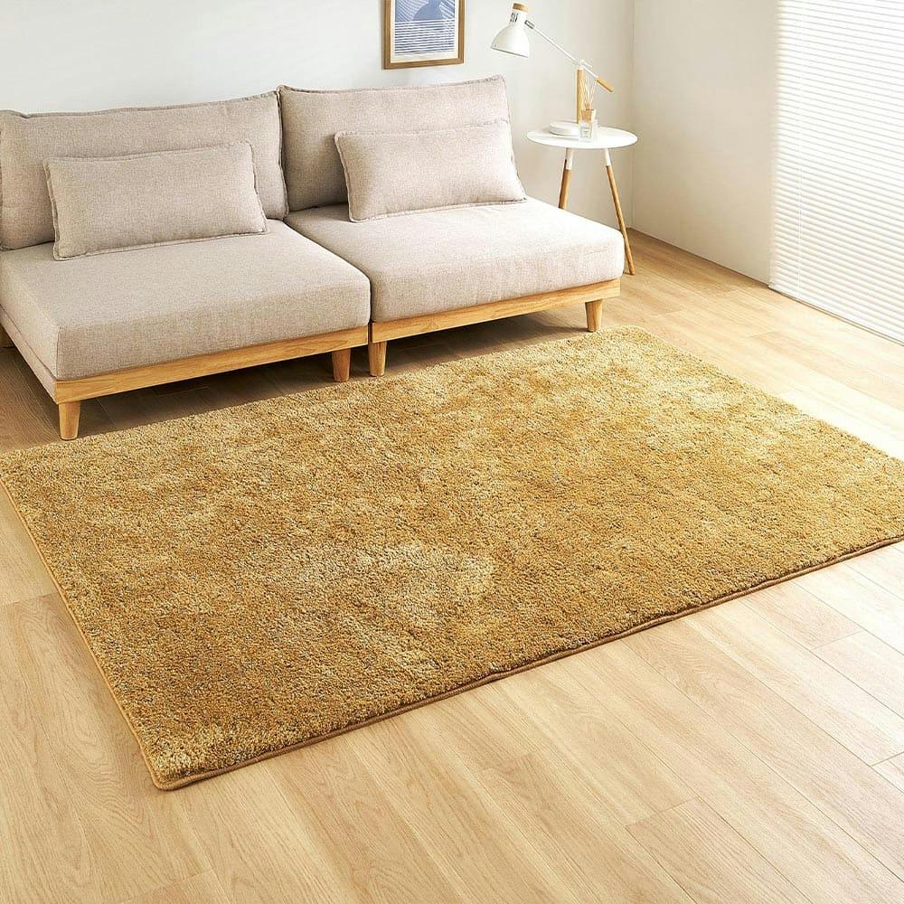 ミックスシャギーラグ Liva リーヴァ 約140×200cm マスタード 高密度