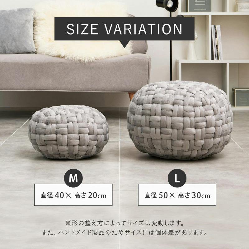 グレー ベルベット スツール センターテーブル クッションスツール ベルベットプフ Mサイズ グレー オットマン