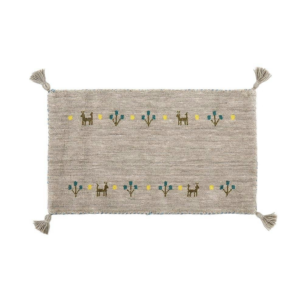 ギャッベ マット GABBEH TX 約45×75cm グレー ウール オールシーズン ギャッベ マット GABBEH TX 約45×75cm グレー ウール オールシーズン