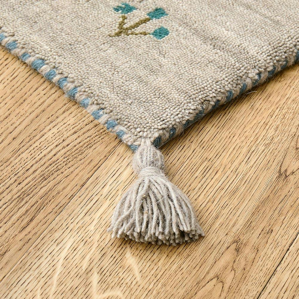ギャッベ マット GABBEH TX 約45×75cm グレー ウール オールシーズン