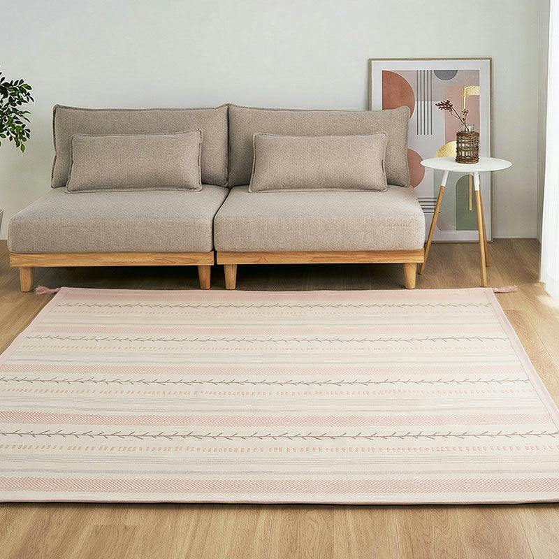 インド綿ラグ キラナ 約185×240cm ピンク 3帖用 オールシーズン 綿100
