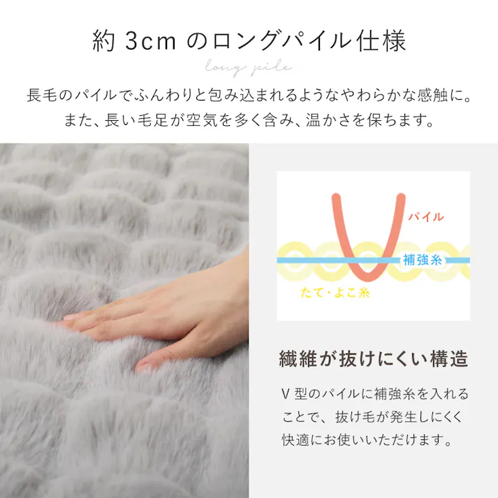 ポコポコ毛布 ルナ セミダブル 約160×200cm ベージュ ラビットファータッチ とろふわ 洗える HAGIHARA 270620003【別送品】