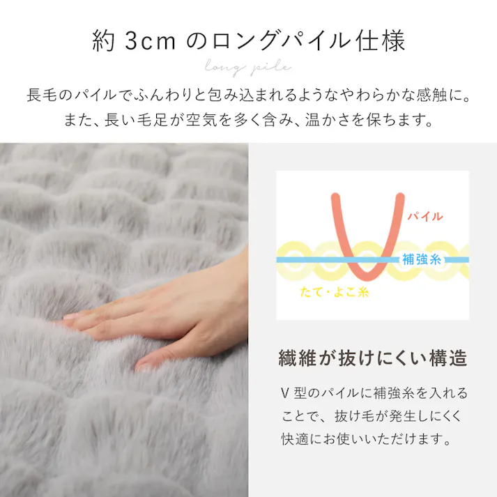 ポコポコ毛布 ルナ ブランケット 約70×100cm アイボリー ラビットファータッチ とろふわ 洗える HAGIHARA 270620020【別送品】