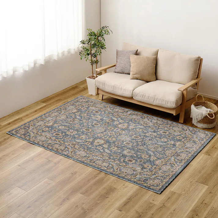 ウィルトンラグ ABERDEEN ラグナ 約160×235cm ブルー 絨毯 2.5帖用 床暖房・ホットカーペット対応 HAGIHARA 270621210【別送品】