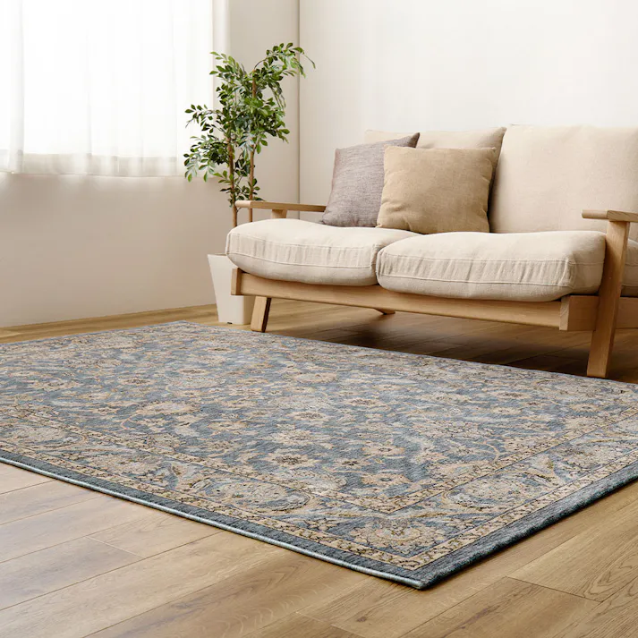 ウィルトンラグ ABERDEEN ラグナ 約160×235cm ブルー 絨毯 2.5帖用 床暖房・ホットカーペット対応 HAGIHARA 270621210【別送品】