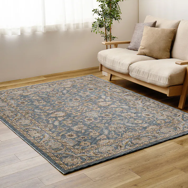 ウィルトンラグ ABERDEEN ラグナ 約160×235cm ブルー 絨毯 2.5帖用 床暖房・ホットカーペット対応 HAGIHARA 270621210【別送品】