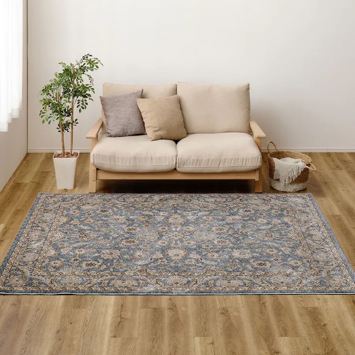 ウィルトンラグ ABERDEEN ラグナ 約160×235cm ブルー 絨毯 2.5帖用 床暖房・ホットカーペット対応 HAGIHARA 270621210【別送品】