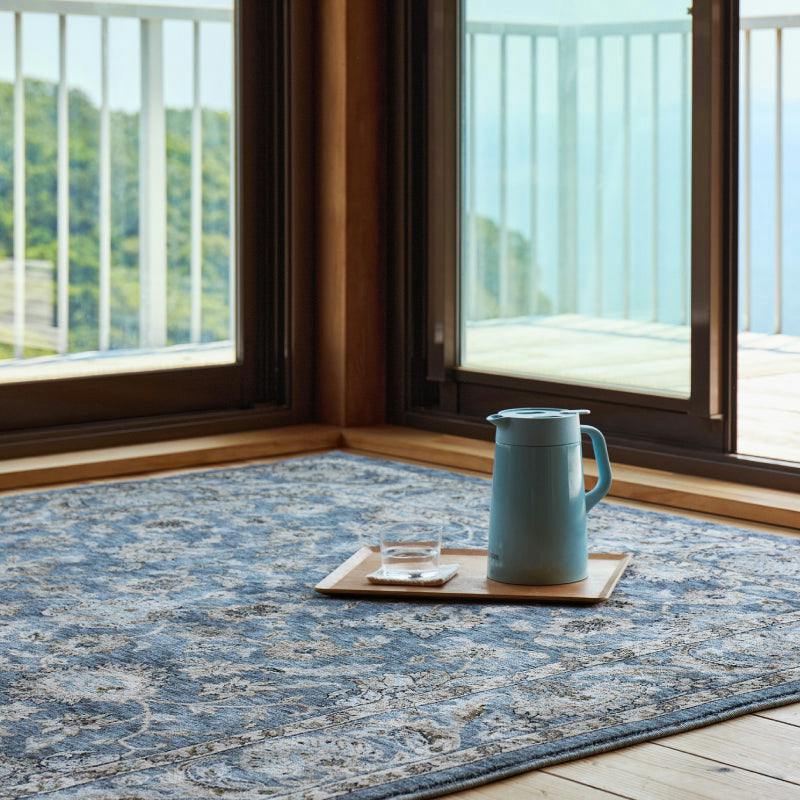 ウィルトンラグ ABERDEEN ラグナ 約200×250cm ブルー 絨毯 3帖用 床