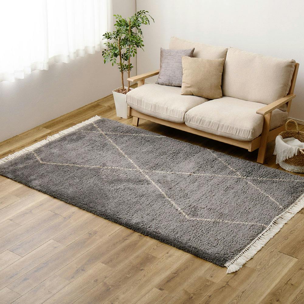 ウィルトンラグ BEDOUIN リシャド 約200×250cm グレー 絨毯 3帖用 床