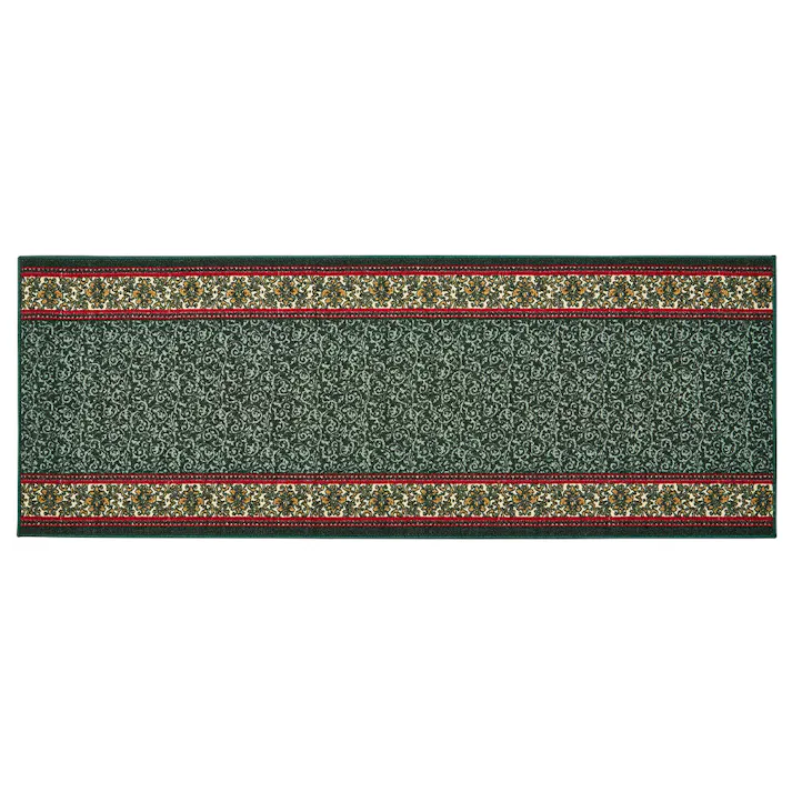 廊下敷きプリントマット ナタリア 約67×700cm グリーン 手洗い可能 滑り止め ロングマット HAGIHARA 350126216【別送品】