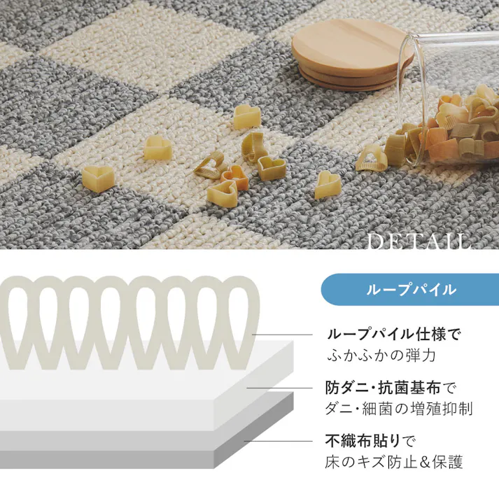ダイニングラグ モニカ 約180×220cm グレー 防ダニ 抗菌 撥水 HAGIHARA 350127710【別送品】