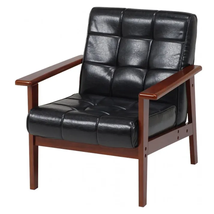 萩原スリーアイ HAGIHARA ソファー シャーク1P-BK ブラック 1人掛け 4934257131742【別送品】