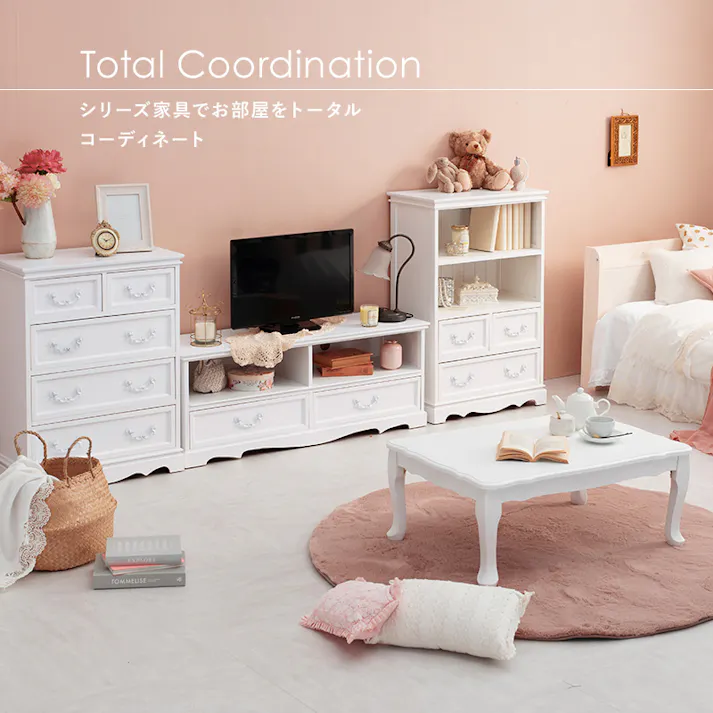 萩原スリーアイ HAGIHARA チェスト MCH-6591WH ホワイト クリスタル取っ手 4934257159494【別送品】