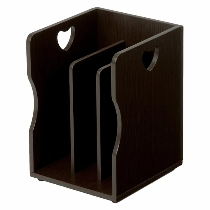 萩原スリーアイ HAGIHARA ブックスタンド 4個組 MM-7205DBR-S ダークブラウン 仕切り2枚タイプ 4934257171601【別送品】