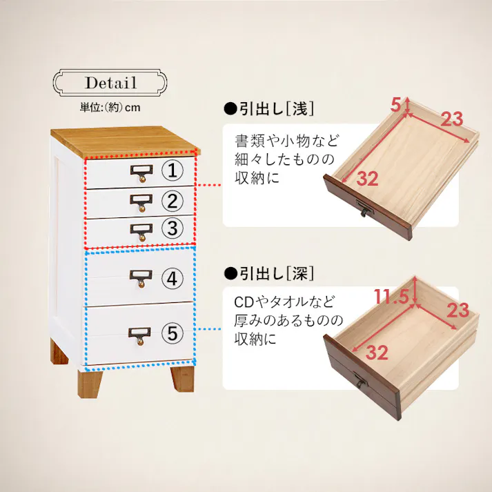 萩原スリーアイ HAGIHARA チェスト MCH-6160BR ブラウン 高さ62cm 4934257224741【別送品】