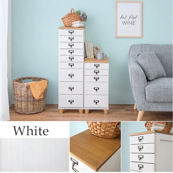 萩原スリーアイ HAGIHARA チェスト MCH-6161NW ナチュラル/ホワイト 高さ99cm 4934257224772【別送品】