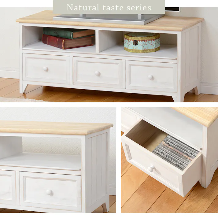 萩原スリーアイ HAGIHARA TV台 MTV-5273NAW アンティークホワイト 幅94cm 4934257226974【別送品】