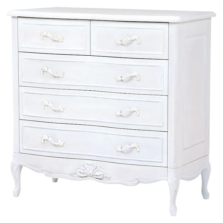 萩原スリーアイ HAGIHARA チェスト RCH-1360AW アンティークホワイト 幅90cm 4934257233750【別送品】