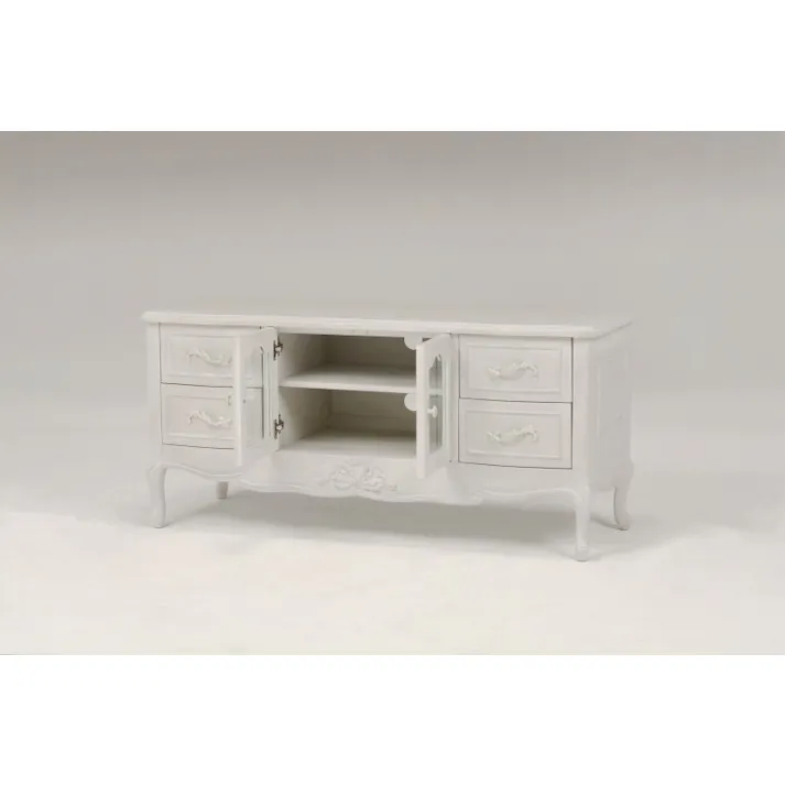 萩原スリーアイ HAGIHARA リビングボード RTV-1363AW アンティークホワイト 幅120cm 4934257233781【別送品】